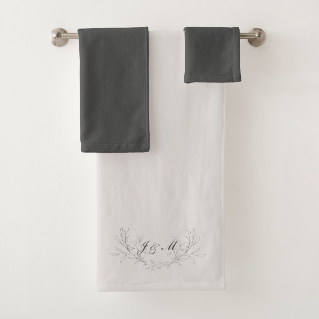 Simplement Élégant Script Monogramme Taupe & Grey (En situation)