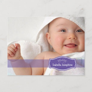 Simplement Élégant (violet) Faire-part de naissanc