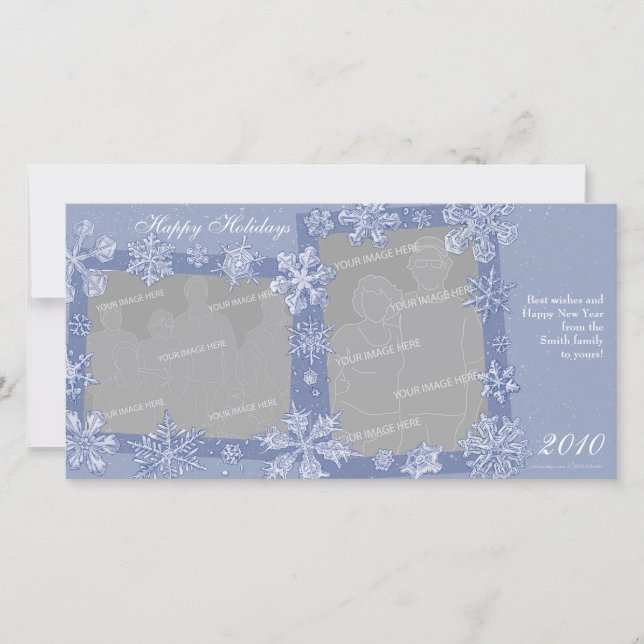 Simplement Flocons Carte double personnalisée avec (Devant)