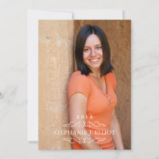 Simplement graduation élégante invitation portrait