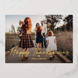 Simplement Penné Foil Thanksgiving Carte photo