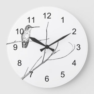 Simplement un colibri sur une horloge murale carr