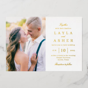 Simplement United Real Foil Photo Faire-part de ma