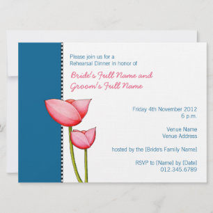 Simples fleurs bleues 2 Répétition Invitation