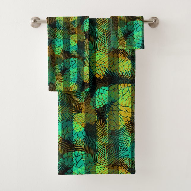 Simples hiver Noël vert vert cônes de pin bleu tr (En situation)