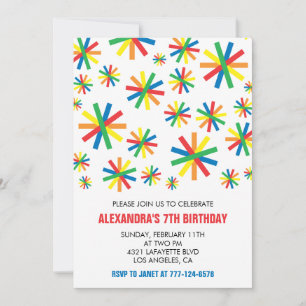 Simples invitations de 7ème anniversaire Confetti