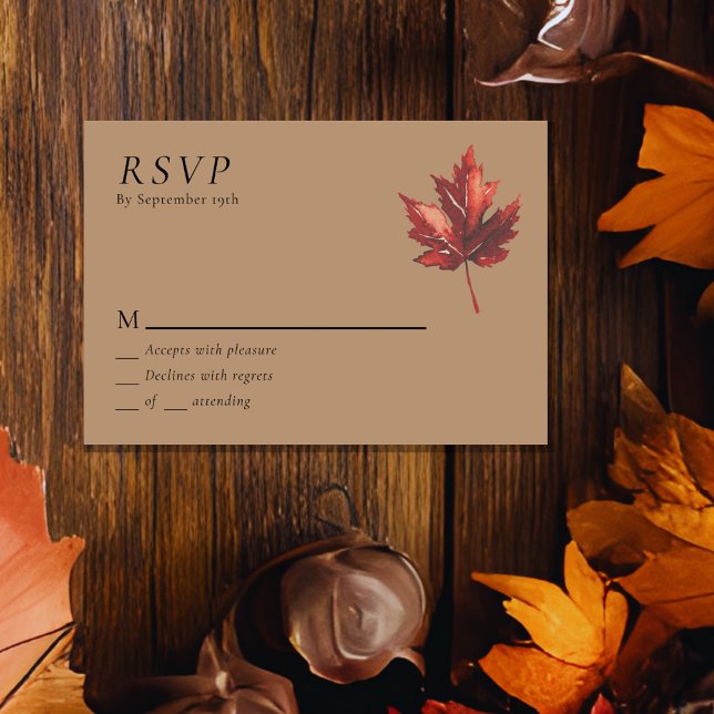 Simples Leaf de chute Terracotta Mariage RSVP (Créateur téléchargé)