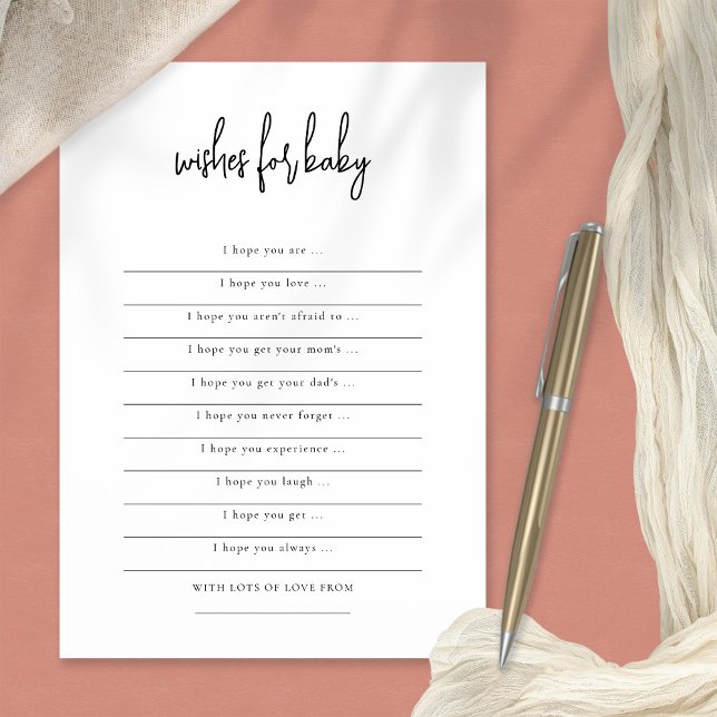 Simples souhaits de script pour carte Baby shower (Créateur téléchargé)