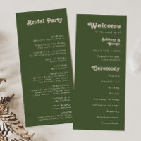 Simples Vibes Rétro | Programme de Mariage Vert Ol