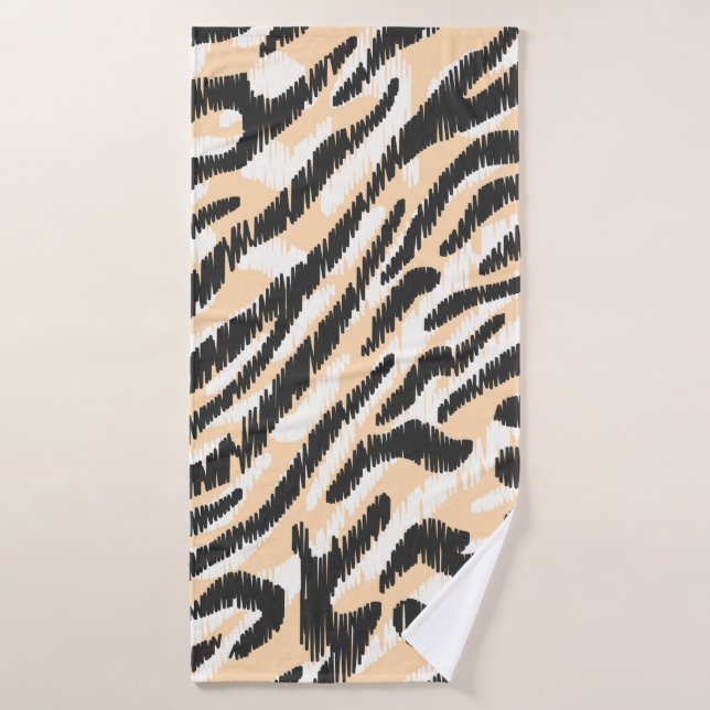 Simples vintage gribouillis zèbre léopard patte de (Serviette de bain)