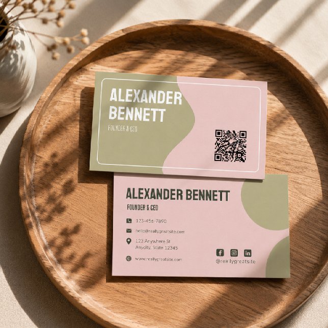 Simplicité audacieuse Carte de visite scannable QR (Créateur téléchargé)