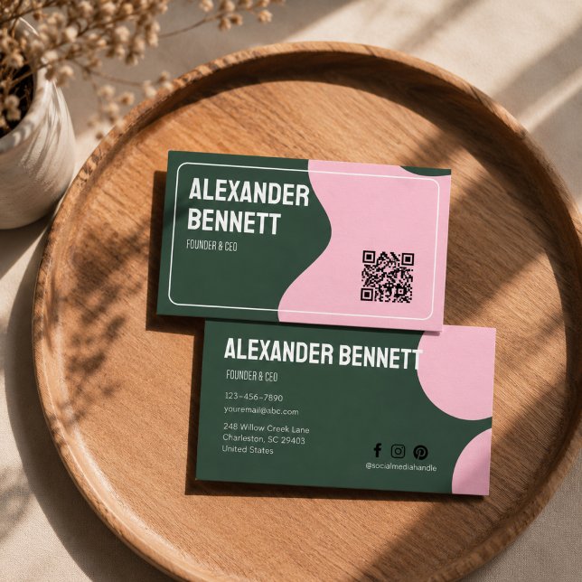Simplicité audacieuse Carte de visite scannable QR (Créateur téléchargé)