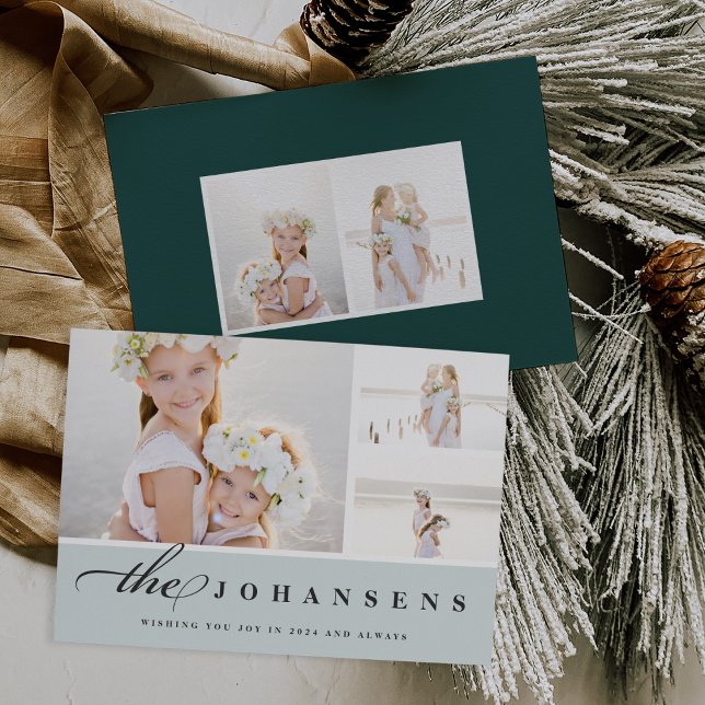 Simplicité | Carte de collage photo de vacances (Créateur téléchargé)