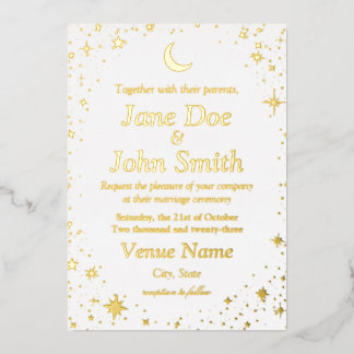 simplified celestial invitation black tie