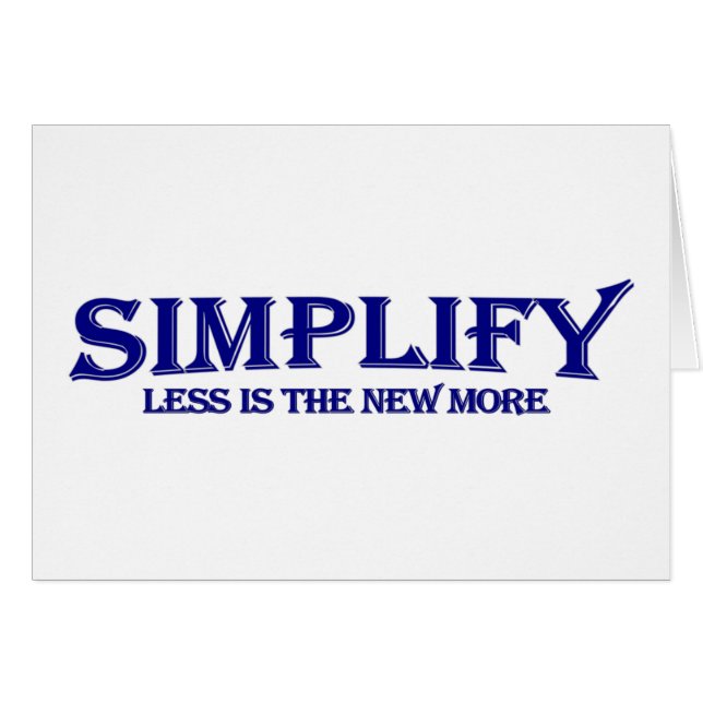 Simplifiez moins est plus (Devant horizontal)