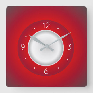 Simpliste rouge et blanc > horloges de cuisine car