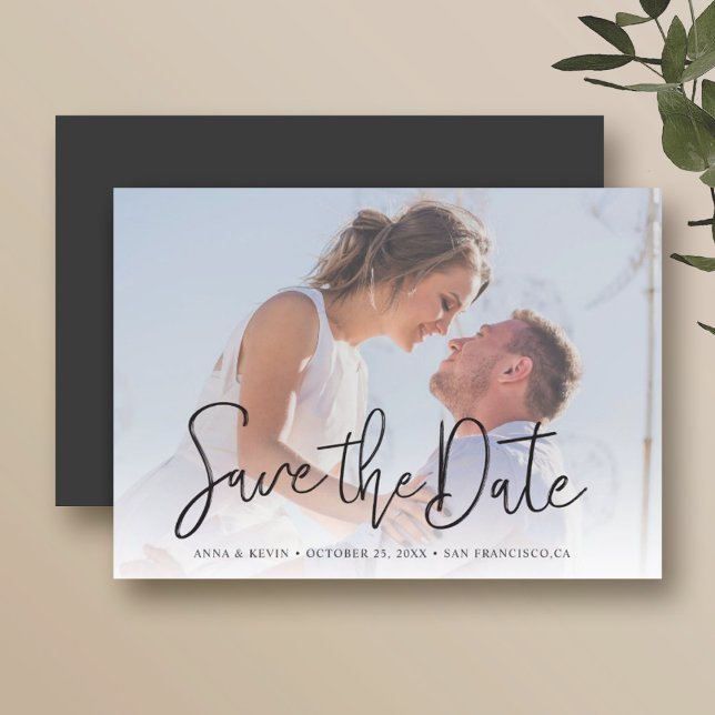 Simply Chic Photo Magnet Save the Date Invitation (Créateur téléchargé)