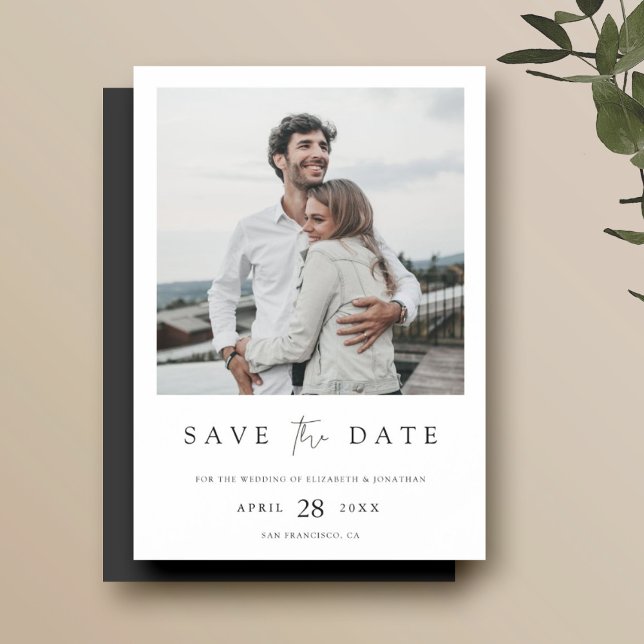 Simply Chic Photo Wedding Save the Date Magnet (Créateur téléchargé)