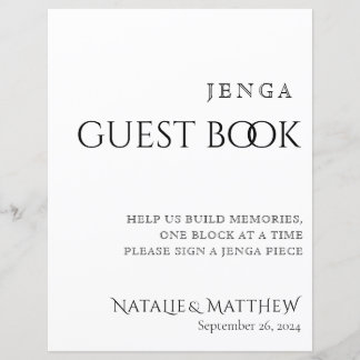 Simply Classic Jenga Guest Book Mariage