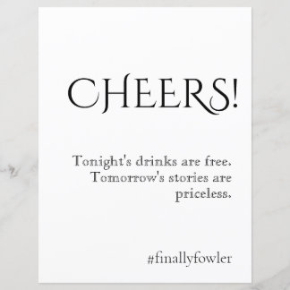 Simply Classic Mariage Open Bar Sign