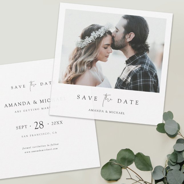 Simply Elegant Photo Wedding Save the Date Invitat (Créateur téléchargé)