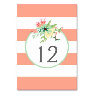 Simply Floral & Stripes Numéro de tableau Cartes d