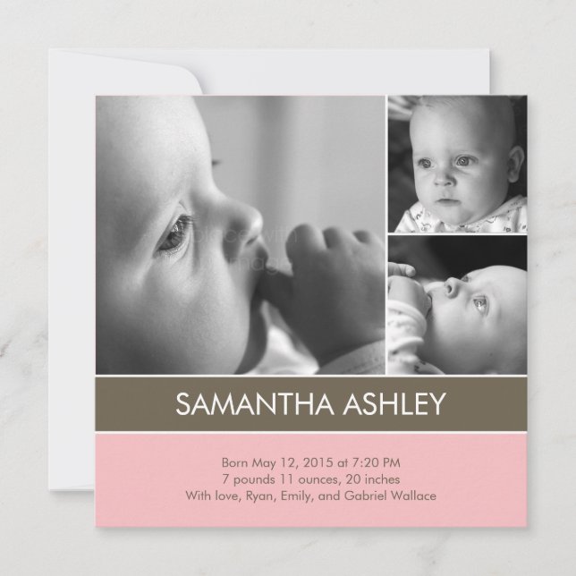 Simply Lovely - 3 Photos Faire-part de naissance (Devant)