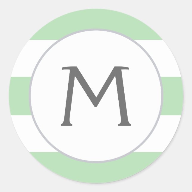 Simply Stripes Stickers Monogrammes / Mint (Devant)