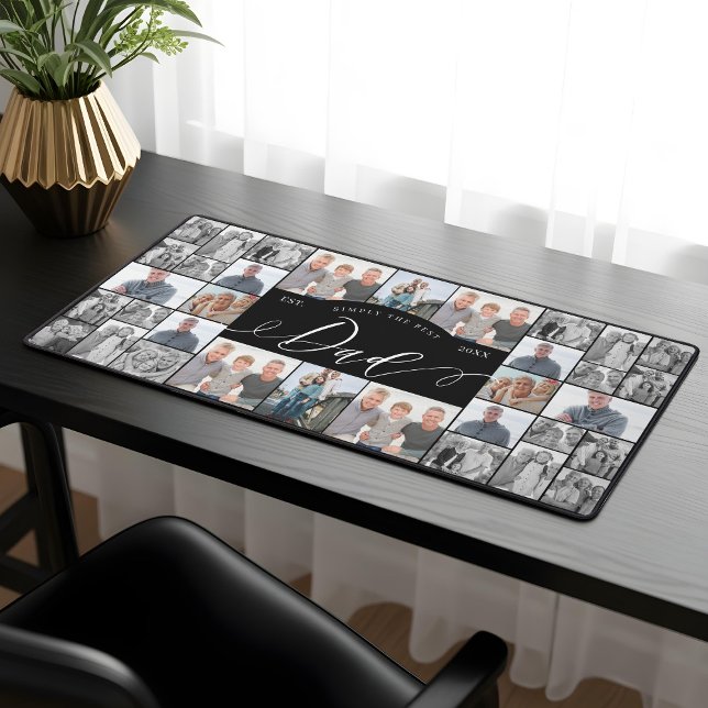 Simply The Best Dad Personalize Photo Collage  (Simply The Best Dad Personalize Photo Collage Desk Mat)