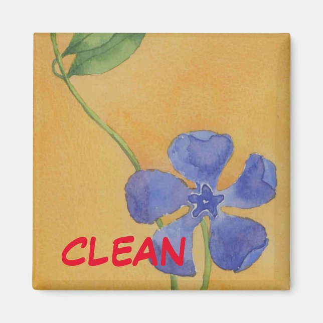 "Simply Vinca" Lave-vaisselle propre Magnet (Devant)