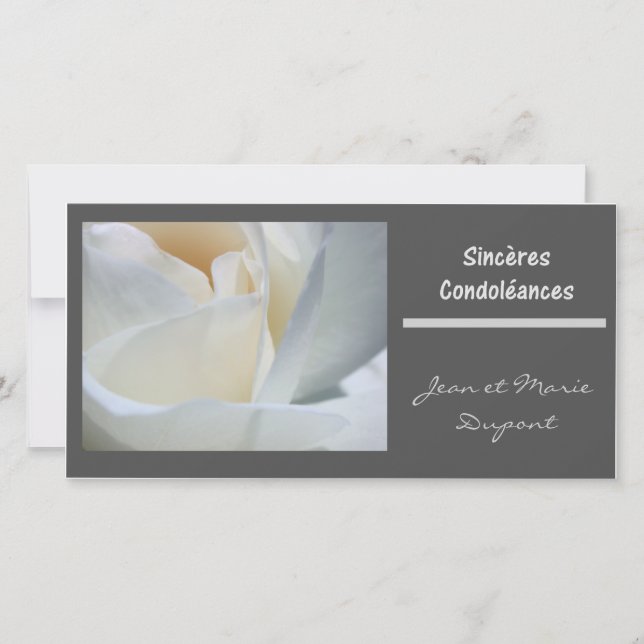 sincères condoleances francais noir blanc rose (Devant)