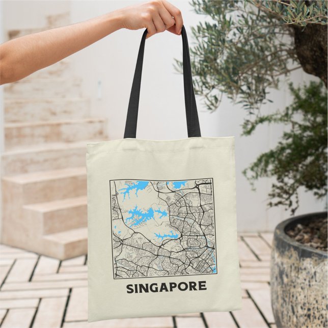 Singapore City Map Tote Bag (Créateur téléchargé)
