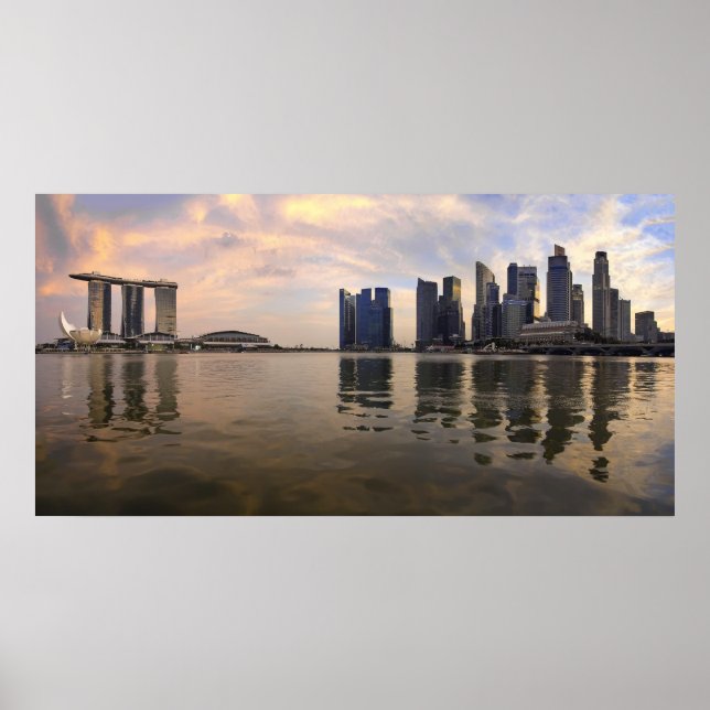 Singapore Skyline Sunset Poster (Devant)
