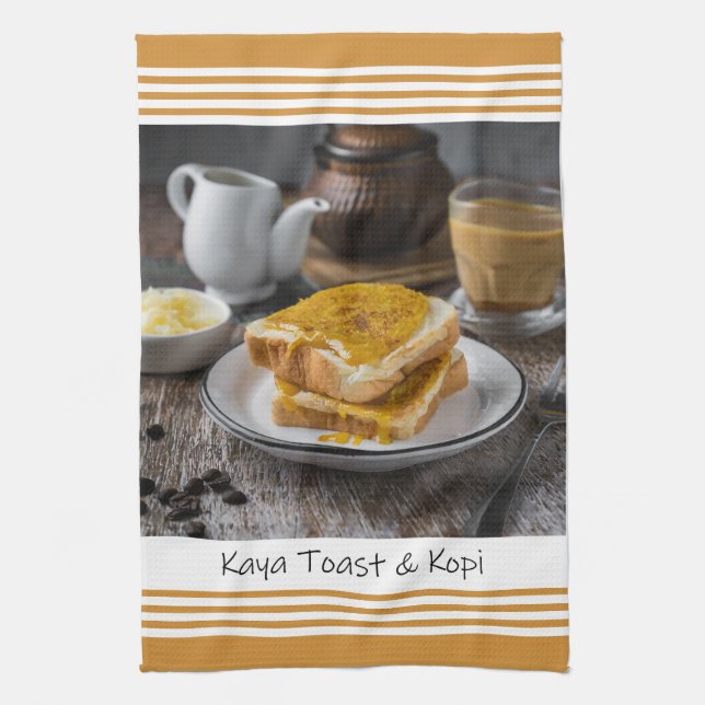 Singapour Toast Kaya & Kopi Serviette de cuisine (Vertical)