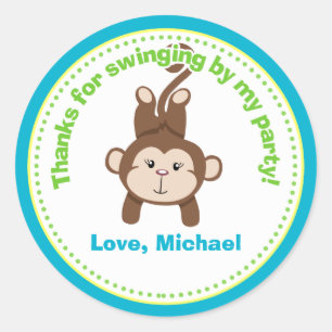Singe Anniversaire Fête Favoriser Stickers