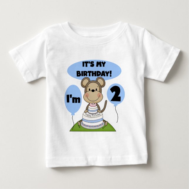 Singe Anniversaire Garçon 2e T-shirts et cadeaux (Devant)