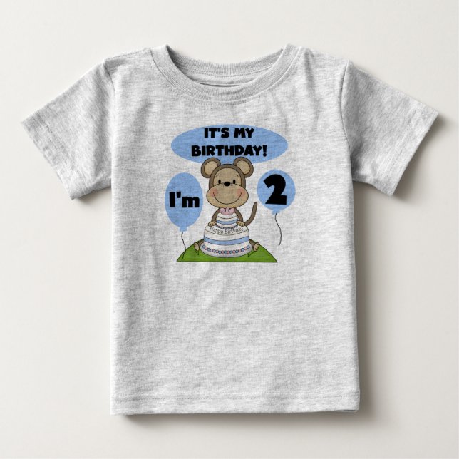 Singe Anniversaire Garçon 2e T-shirts et cadeaux (Devant)
