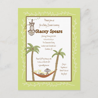 Singe autour de bébé douche Invitations