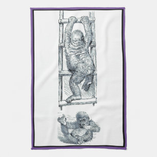 Singe Autour De Young Gorilla Serviette De Cuisine