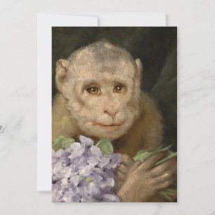 Singe avec un bouquet de violettes   Gabriel von M
