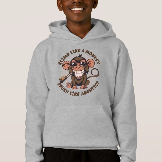 Singe caricaturale | Sweat - shirt à capuche de ba (Devant)