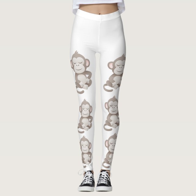 Singe Confiant – Leggings de Confort Quotidien (Devant)