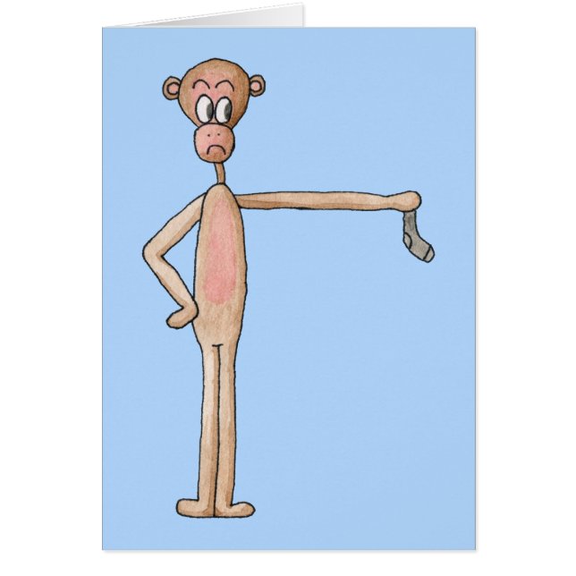 Singe de bande dessinée avec la chaussette puante (Devant)