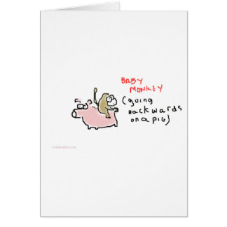 Singe de bébé (montant vers l'arrière sur un porc)