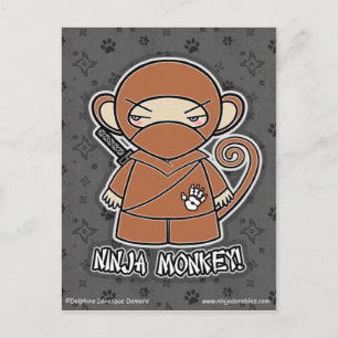 Singe de Ninja ! Carte postale