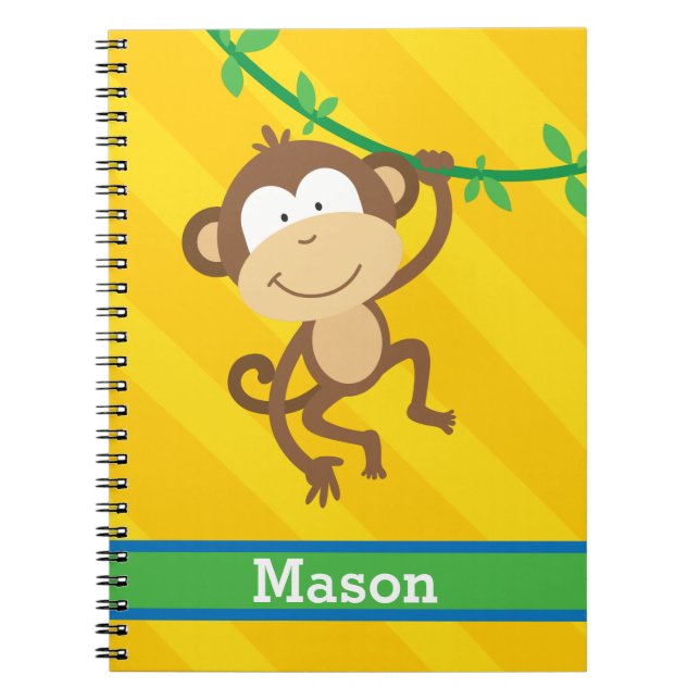 Singe drôle dans le carnet personnalisé par jungle (Devant)