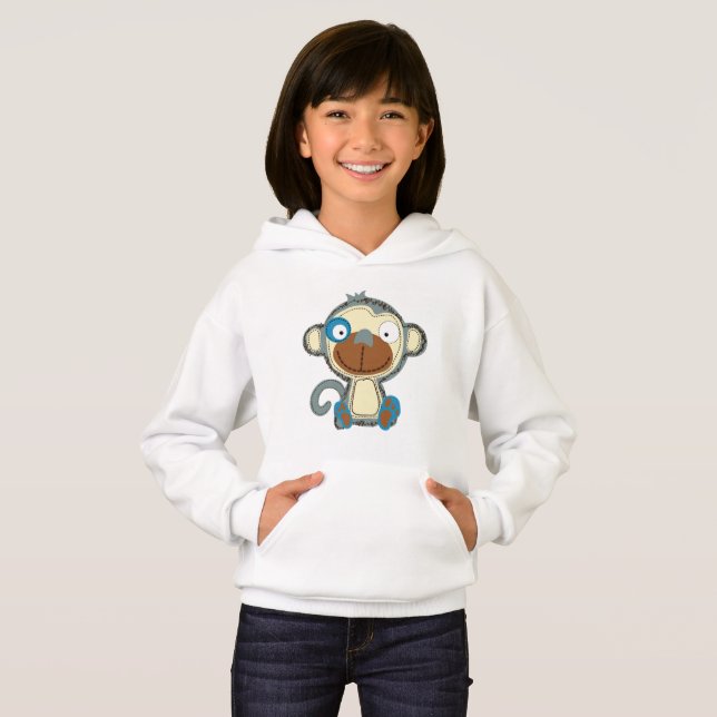 Singe en tissu coloré pour enfants (Devant entier)