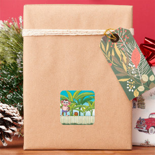 Singe Et Sticker Carré D'Escargot