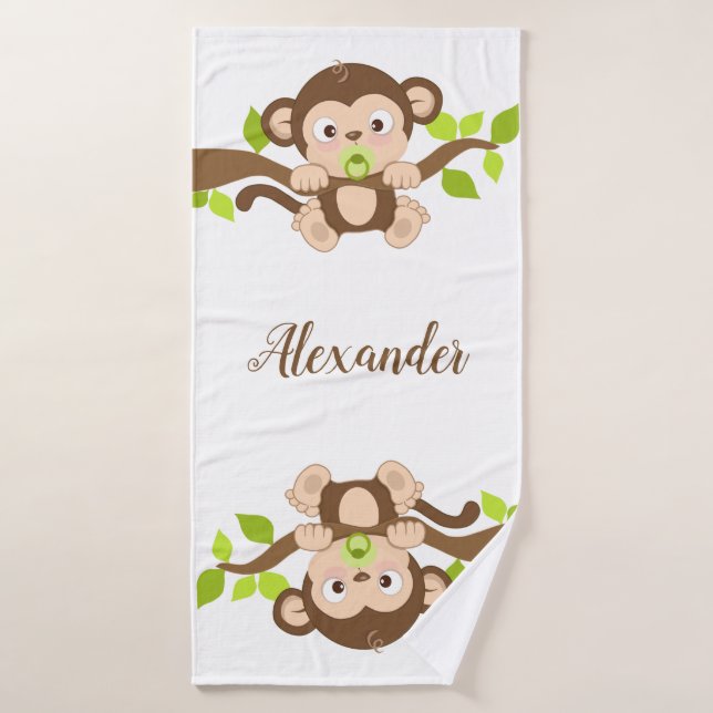 Singe mignon de bébé (Serviette de bain)