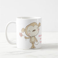 Singe mignon de ♥ de TASSE de ♥ avec